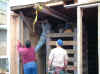 Making walls square before lowering.jpg (31717 bytes)