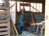 Working on bathroom window opening.JPG (49489 bytes)